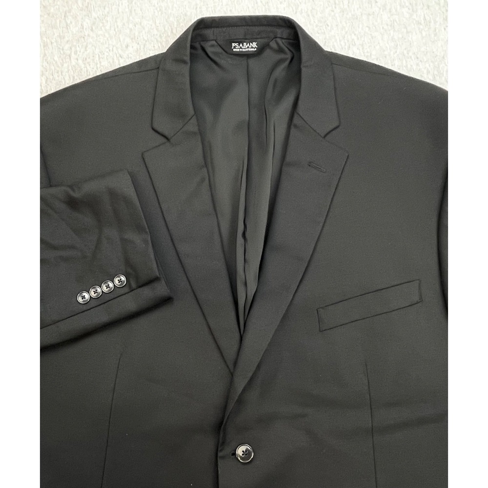 Jos A Bank Blazer Mens 50R Black 100% Wool 2-Button Single Breast Tailored Fit